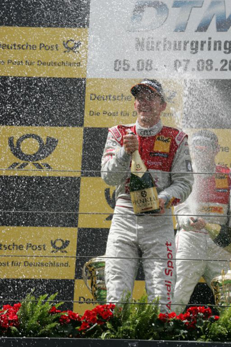 Der er Audi glæde på podiet, Mattias Ekström og Mike Rockenfeller.